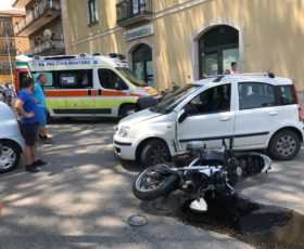 Montoro, incidente in via S. Eustachio a San Pietro, centauto in ospedale