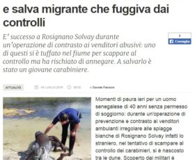 Carabiniere di Montoro salva un venditore ambulante dall’annegamento