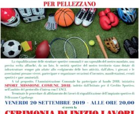 Taglio del nastro a Pellezzano (SA) per l’inizio dei lavori dell’impianto sportivo