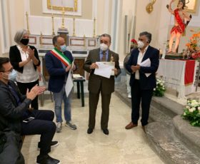 La statua di San Sebastiano Martire protettore della polizia municipale da Ciorani a Lancusi